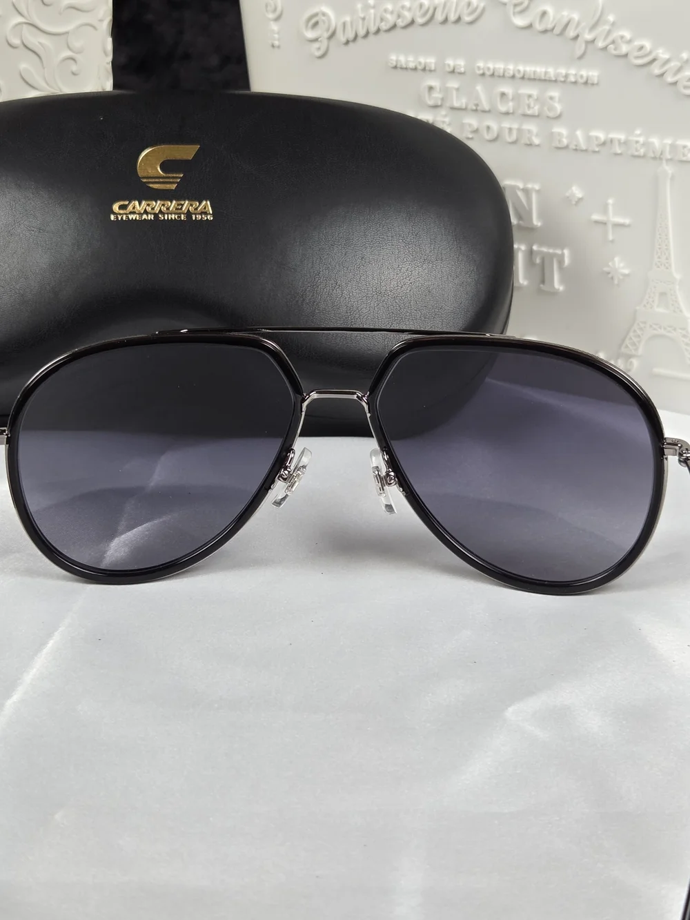 Carrera 295/S Aviator Sunglasses 58mm Gunmetal Gray Gradient Lenses w/ Case